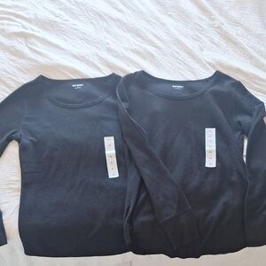 Old Navy Womens   Black Long Sleeve Tees